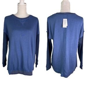Splendid Knit Pullover Sweatshirt Top Small Blue New